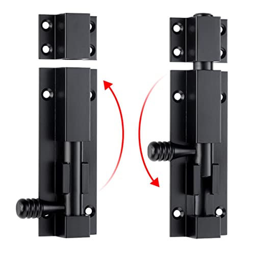 Rusoz Heavy Duty Gate Bolt 6 Inch Black Sliding Bolt Aluminum Alloy Garden Drop Bolt Safety on Window Moving - Image 4