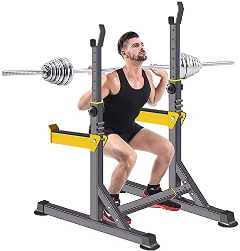 Supporto per Rack con bilanciere Regolabile Multifunzione per allenamenti di Squat, Panca Piana e Palestra a casa