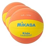 ミカサ(MIKASA) スマイルバスケットボール 5号 (男子用・女子用・小学生) EVA 特殊スポンジ スマイルシリーズ 黄/オレンジ SB512-YO 推奨内圧0.20~0.25(kgf/㎠) (× 3)