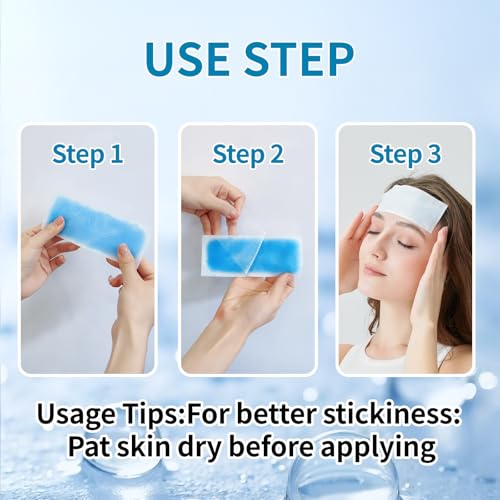Image of Disposable Cooling Patches for Outdoor Activities, Cooling Sheets for Muscle Soreness, Instant Ice Packs for Injuries, Discomfort, Headache, Pack of 30