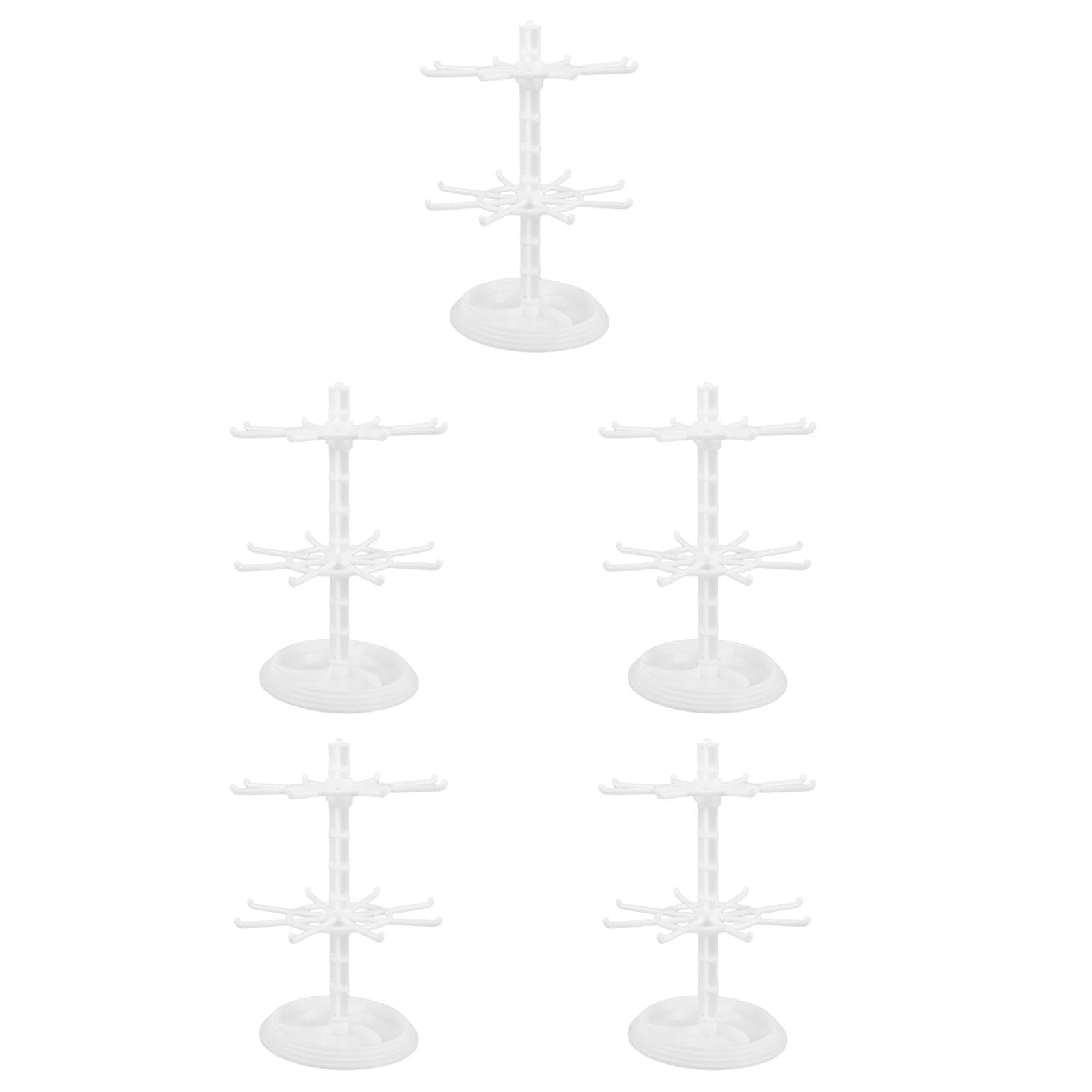 Présentoir bijoux rotatif blanc Healvian support earrings 5 couches porte-clés design