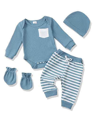 Image of Renotemy Newborn Baby Boy Clothes Outfits Infant Boy Letter Print Romper Pants Clothing Set