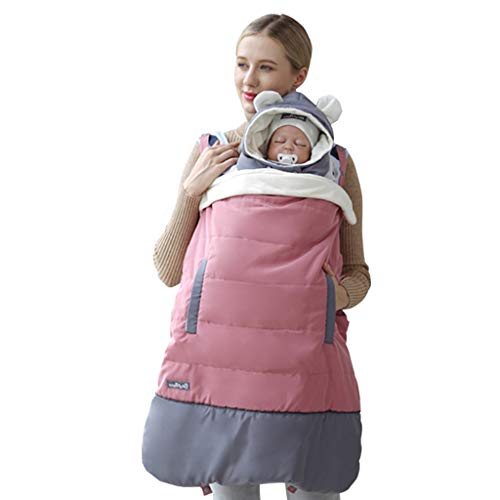 Babydrage hoes - overtrek voor draagstoel met capuchon winddicht waterdichte voortas 78 * 64cm roze