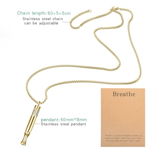 Quit Smoking Aid Necklace Stainless Steel Aromatherapy Diffuser (Gold) - image 4