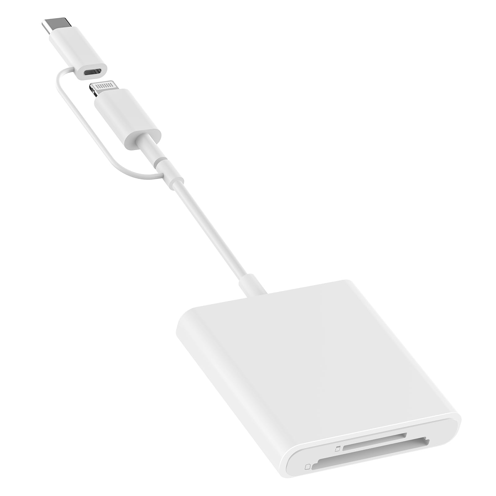 SD Card Reader for iPhone iPad, Lightening USB-C Dual-Connector Trail  Game Camera SD Card Viewer with MicroSD/SD Dual Slot Plug and Play for  iPhone