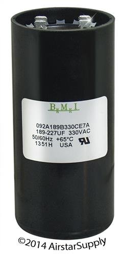 189-227 uF x 330 VAC - BMI/USA Start Capacitor