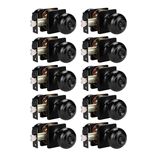 10 Pack Privacy Door Knob Keyless Door Knobs Storage Room/Bathroom, Interior Door Knob Set with Square Rosette, Matte Black, Interior Door Use 10 Pack Privacy Door Knob Keyless Door Knobs Storage Room/Bathroom, Interior Door Knob Set with Square Rosette, Matte Black, Interior Door Use
