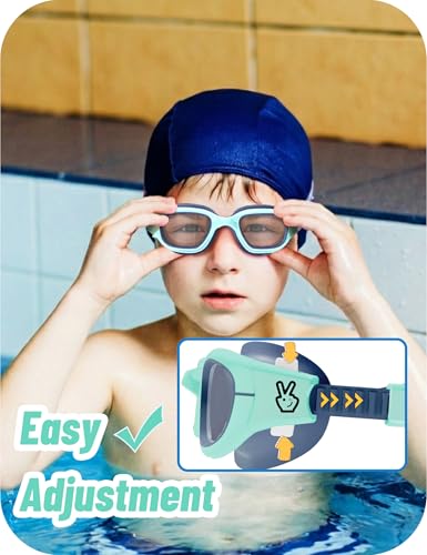 Image of Vvinca Kids Swim Goggles, Swimming Goggles for Kids 3-14 Anti-Fog UV Protection No Leak Pool Glasses for Boys Girls