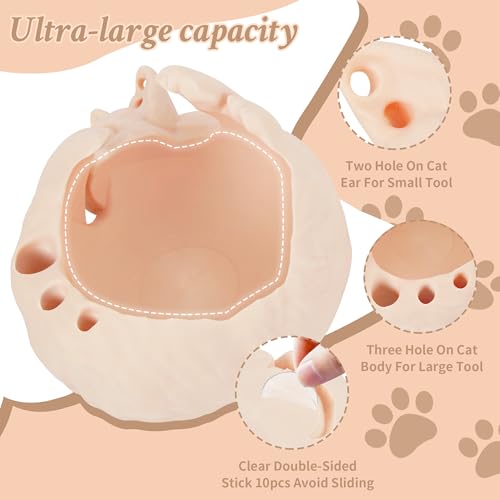 Image of Yarn Bowl 3D Printed, Large Cat Yarn Holder with Tool Hole, Cute Sleeping Cat Shape Storage Bowls, Ideal for Crocheting and Knitting, Great for Yarn Organization (skin)
