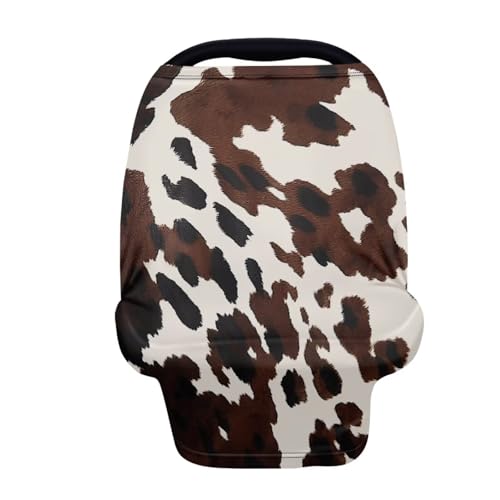Image of Wanyint Cows Print Car Seat Covers for Babies,Muslin Car Seat Covers Canopy Covers,Breathable Breastfeeding Scarf Nursing Cover Carseat Canopy for Boys Girls