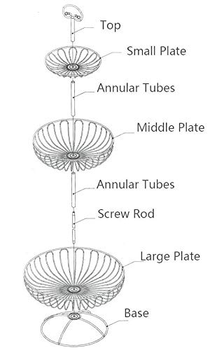 Apark Cesto Portafrutta, Fruttiera in Metallo a 3