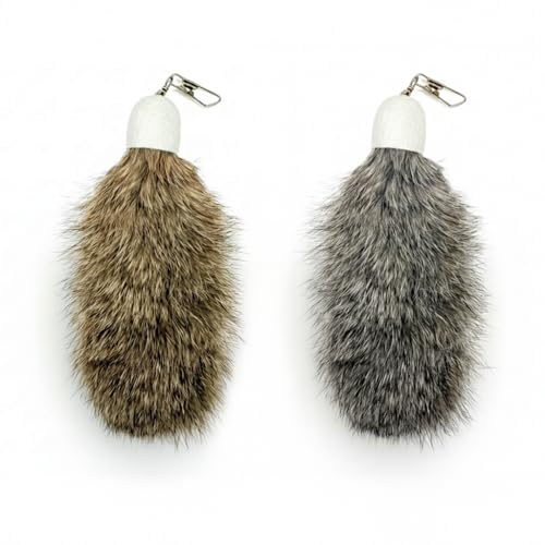 ZAYLUMO Rabbit Fur Cat Toy Refills for Wand Toys (2 Pack)
