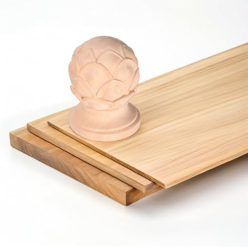 Remate de poste barandilla interior madera beige resistente decoración escaleras clásicas 8