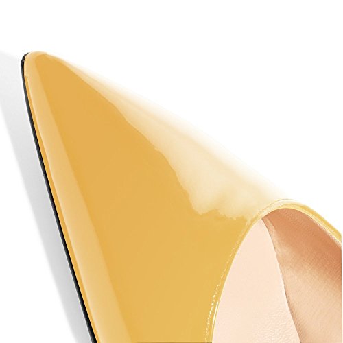 Lutalica W Women's Patent Leather Pointed Toe Basic Comfortable Kitten Heel Slingback Pumps Shoes4