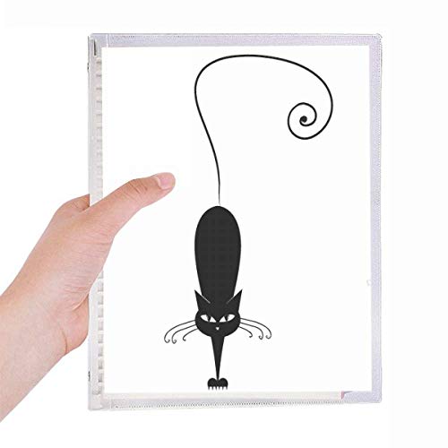 Journal chat noir rechargeable à feuilles volantes avec reliure spirale robuste