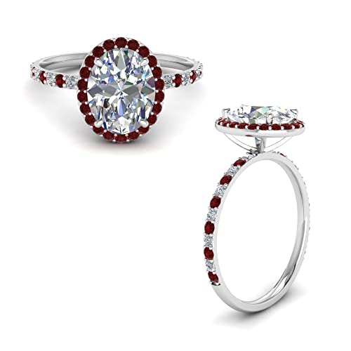 Image of Choose Your Gemstone Oval Halo Ring 925 Sterling Silver Oval Shape Halo Engagement Rings Gemstone Wedding Promise Gift Casual Wear Party Wear Daily Wear Office Wear US Size 4 to 12