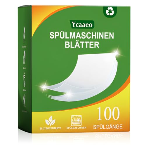 100 Spülmaschinen Blätter - Natürliche Spülmittel Streifen - Spülmaschine Blätter Bio - Geschirrspüler Papier - Plastikfrei, Stark Reinigendes
