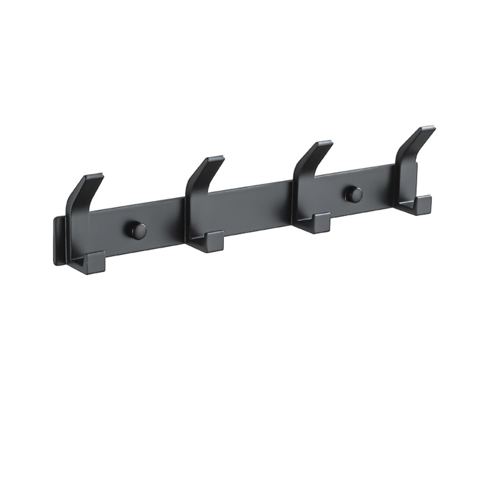 WAJJWI Coat Hooks For Wall Hanging Hooks For Wall Aluminium Black Towel Holder Bathroom Door Clothe Hanger Coat Rack Wall Mounted(Black Row 4 hooks)