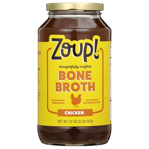 Image of Chicken Bone Broth by Zoup! Keto-Friendly, Gluten Free, Non-GMO - Great for Stock, Bouillon, Soup Base or in Gravy - 1-Pack (32 oz)