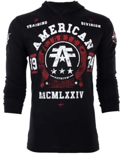 American Fighter Men's Long Sleeve Hoodie DALTON shirt Black S-3XL2