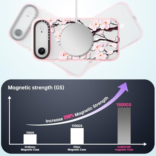 Coque iPhone 17 Air Magsafe Rosarnnah antichoc fleur rose