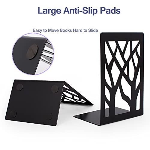 Shikaman Metal Bookends-Heavy Book Ends For Shelves,Book Shelf Holder Home Decorative,Black Bookend Supports thumb #7