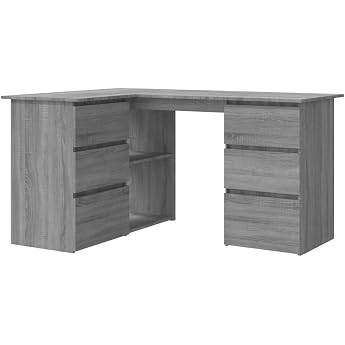 Revera Sonoma Desk Corner Grey 145 x 100 x 76 cm Wood Multilayer