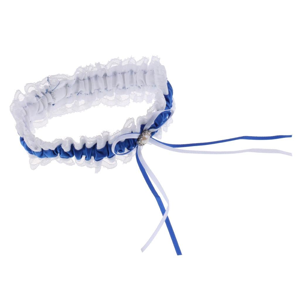 Satin Lace Wedding Bridal Garter with Ribbon Bow Party Accessories Blue-image-28