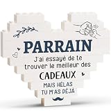 Cadeau Parrain, Idée Cadeau Fete Des Peres Plaque, Meilleur Parrain Fête des Pères Anniversaire, Original Cadeaux Homme   Plaque Cœur