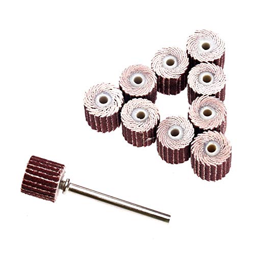 10Pcs 240 Grit 10103mm Sanding Flap Disc Grinding Flap Wheels Brush Sand Mandrel Suitable for Rotary Tool YYDFPIIA
