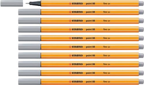 STABILO - Fineliner - point 88-10er Pack - mittelgrau