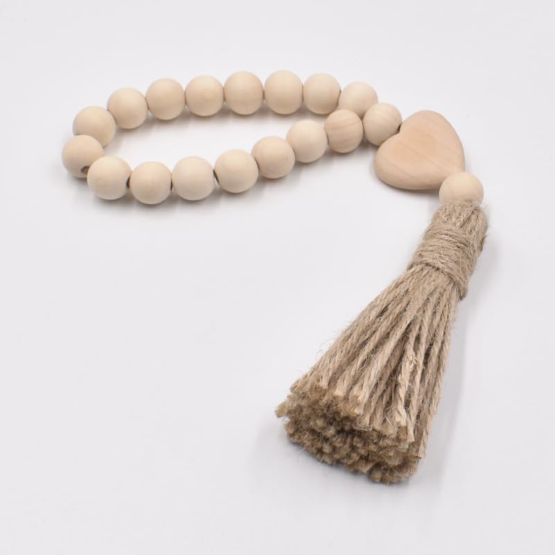 Miniatura 4 de Guirnalda de cuentas de madera para decoración del hogar, cuentas de granja para estantes, manto, café, sala de estar, mesa de comedor, cuentas de