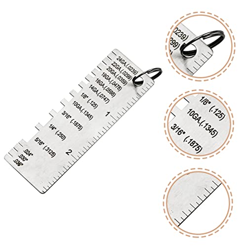 Calibrador de espesor metálico 12 piezas acero inoxidable miniatura 2