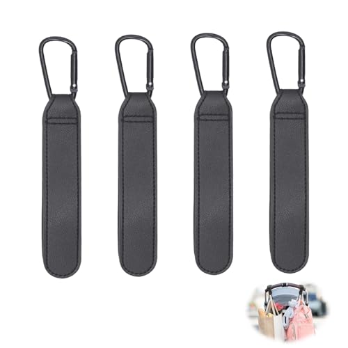 4 Piezas Ganchos Carro Bebé, Ganchos Multifunción Universal Ganchos Carro Enganche Carro Bebe en Piel Ganchos para Cochecito de Bebé Accesorios Carrito Bebé para Colgar Bolsas Mochila Bolso