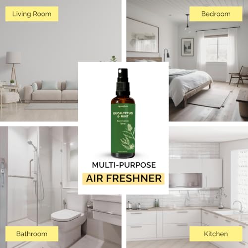 Image of Eucalyptus & Mint Air Freshener Spray for Room & Linen 100ml by Aromafume
