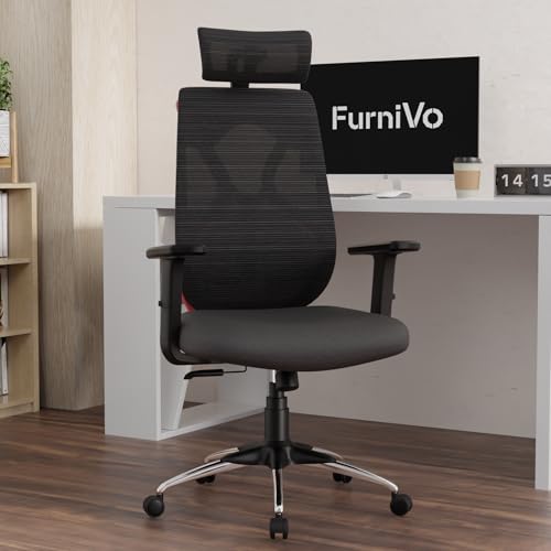 Image of Titan Ergonomic Office Chair for Home & Office | Adjustable Armrests | 120 Recline | Lumbar Support | Thick Cushioned Seat | Heavy-Duty Base | 3 Years Warranty (Black Red)