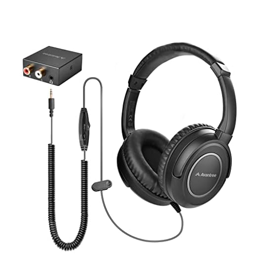 Avantree HF2039 Universal Compatible Wired TV Headphones, Simple to Use for Seniors, Extra Long Cord, Support Samsung, LG, Vizio, Sony, Support Both Digital Optical and Aux RCA Analog Audio Port
