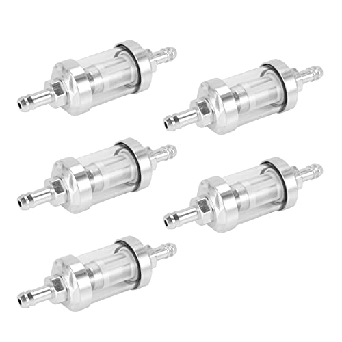 Filtre à essence universel en verre chromé 8mm pour moteur de moto (Lot de 5)