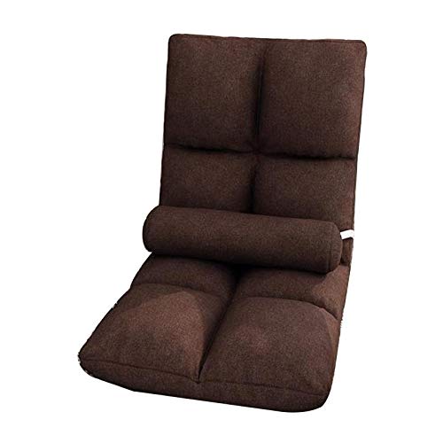 Chaise de sol pliante réglable 5 niveaux avec coussin lombaire