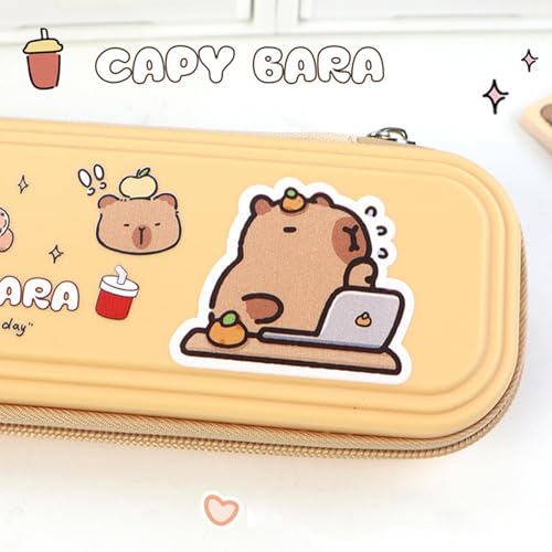 Bolsa para lápis Capivara, Estojo para caneta Capivara | Armazenamento de caneta multifuncional - Es