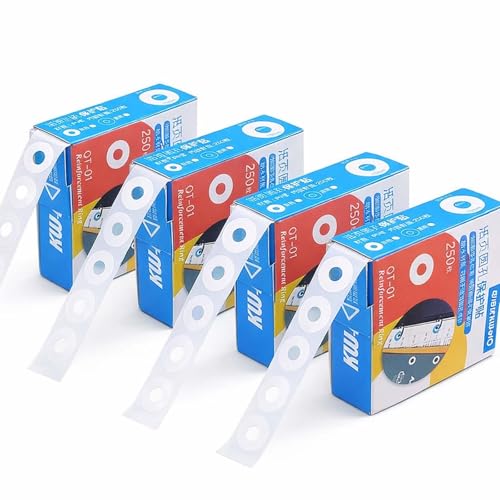Reforzadores de agujeros impermeables y autoadhesivos para hojas de papel