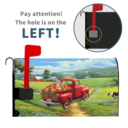 Image of Spring Summer Flowers Magnetic Mailbox Cover - Standard Size 21 X 25.5 Inch - Pick-up Truck Floral Wraps for Post Letter Box - Outdoor Garden Yard Home Outside Decoration