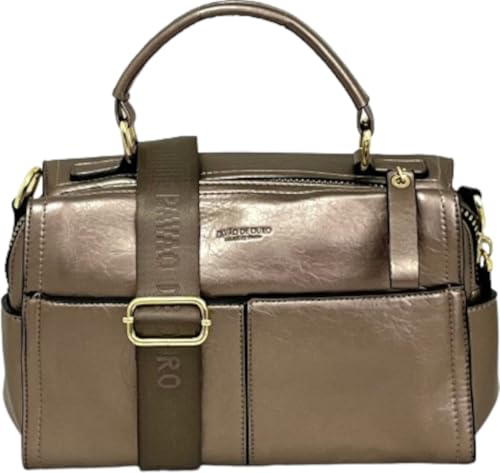 bolsa baú média espaçosa com alça de mão 6 bolsos