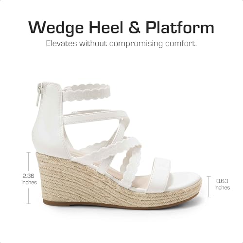 Image of DREAM PAIRS Girls Wedge Sandals Flatform Open Toe Platform Sandals Flower Wedding Party for Little Kid /Big Kid