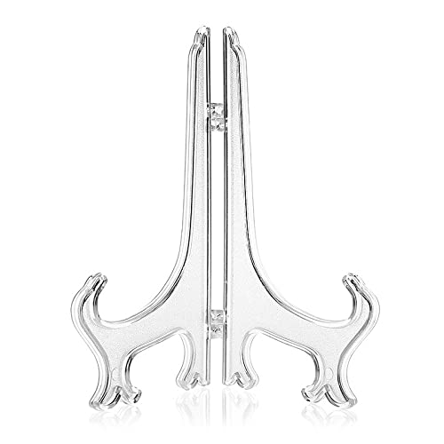 ADMIOClear Plate Stand, 12 PCS Clear Plastic Easels or Stands Plate Holders, Photo Frame Holder, Desktop Card Holders, Plate Rack(7 Inches) Tou Ming Ban Zhi Jia AAE
