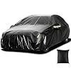 Car Cover Waterproof Heavy-Duty Full Outdoor Exterior Covers Sun Rain Dust Protection with Mirror Caps and Windproof Straps, Fit Hatchback Mini Van/MPV/Station Wagon/Hatchback Length up to 440cm