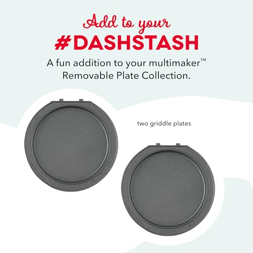 Image of Dash MultiMaker Mini System Removable Plate Set - Mini Pancake Maker - Ceramic, Nonstick Replacement Plates - Waffle Maker Not Included - 4-Inch - Two-Pack - Griddle Plates