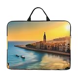 Sunset in Barcelona Prints - Funda para portátil de 14 pulgadas, impermeable y a prueba de golpes, adecuada para oficina, trabajo, viajes de negocios y viajes diarios.