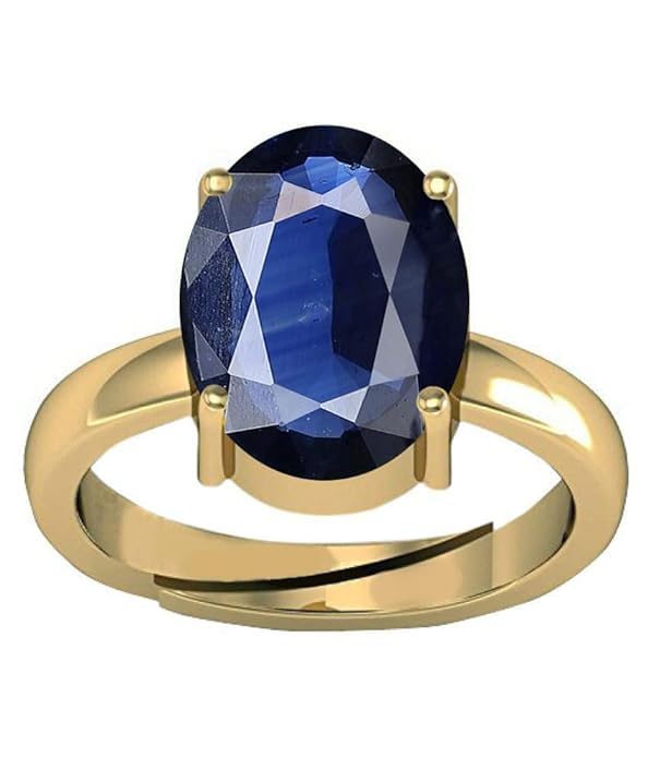 15.25 Ratti 14.00 Ct.Certified Original Blue Sapphire Gold Plated Ring Panchdhatu Adjustable Neelam Ring for Men & Women by Lab Certified-image-34