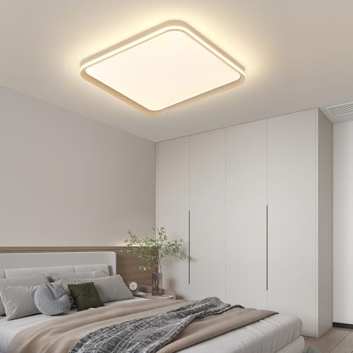 Mikeru 40cm/50cm/60cm Deckenleuchten, Deckenbündige LED Leuchte Wohnzimmer Dimmbar (Quadratisch-3 Farben Dimmbare-GM, 40cm)
